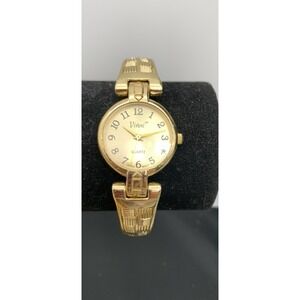 Vivani Gold Tone Cuff Bangle Watch Quartz Analog Watch-Ladies Needs Battery